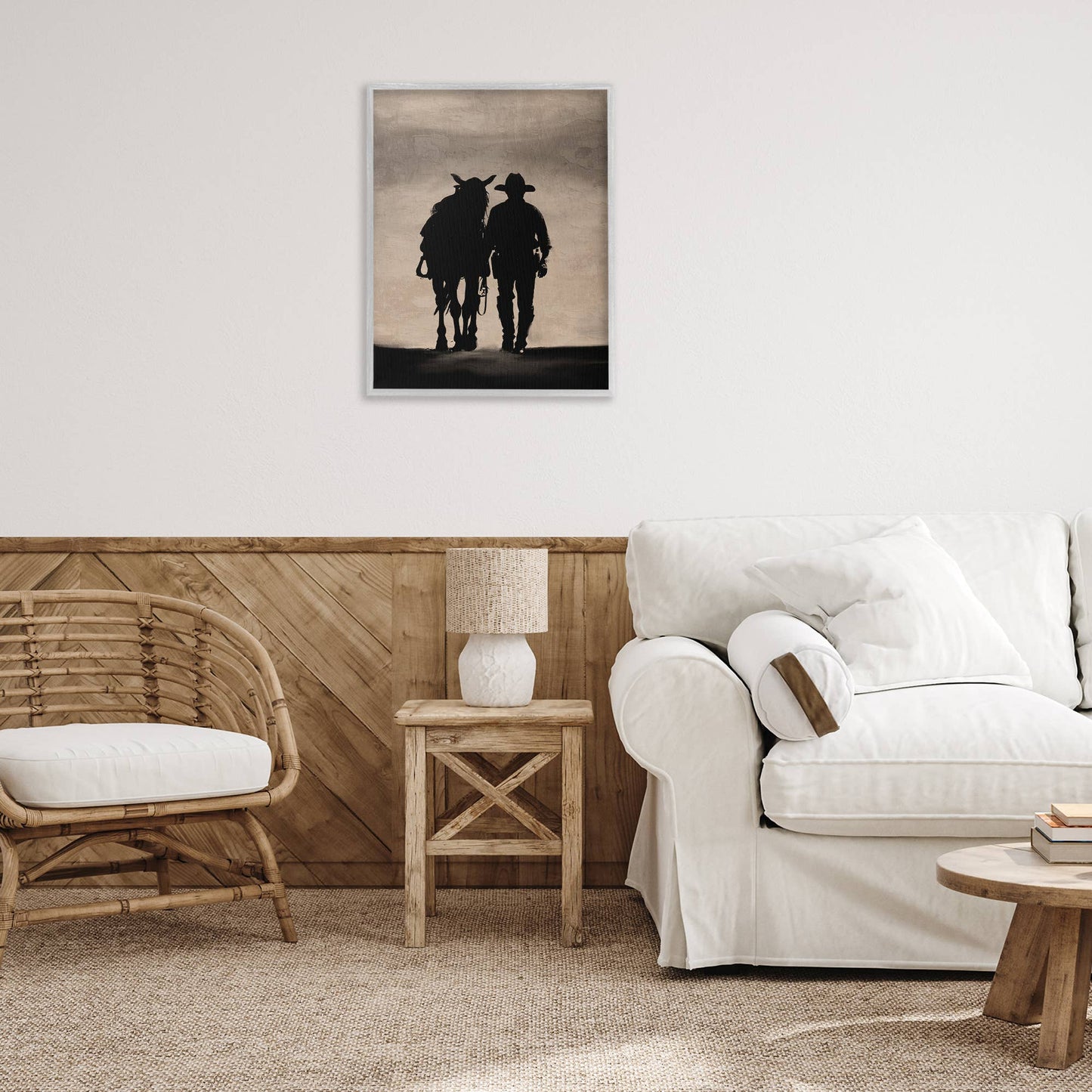 Best Friends Horse & Cowboy Framed Art