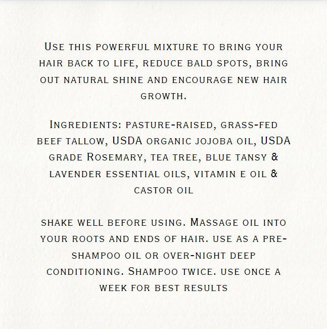 Tallow Hair Oil
