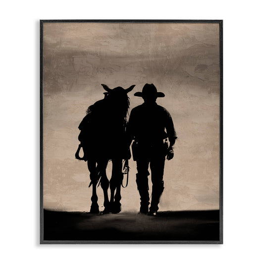 Best Friends Horse & Cowboy Framed Art